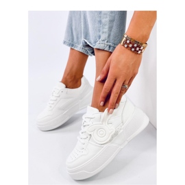 Sneakers da donna bianche con plateau bianca 1
