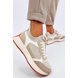 Scarpe sportive da donna beige 1