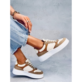 Scarpe da ginnastica da donna color kaki marrone 1