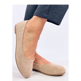 Ballerine classiche in pelle scamosciata Kaki beige 1