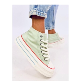 Sneakers alte da donna sulla piattaforma verde 1