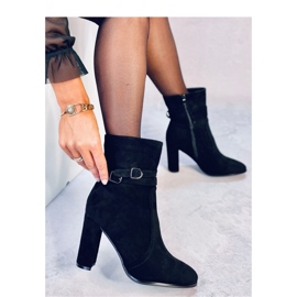 Dianes Stivaletti con tacco in pelle scamosciata nera - Inello nero 2