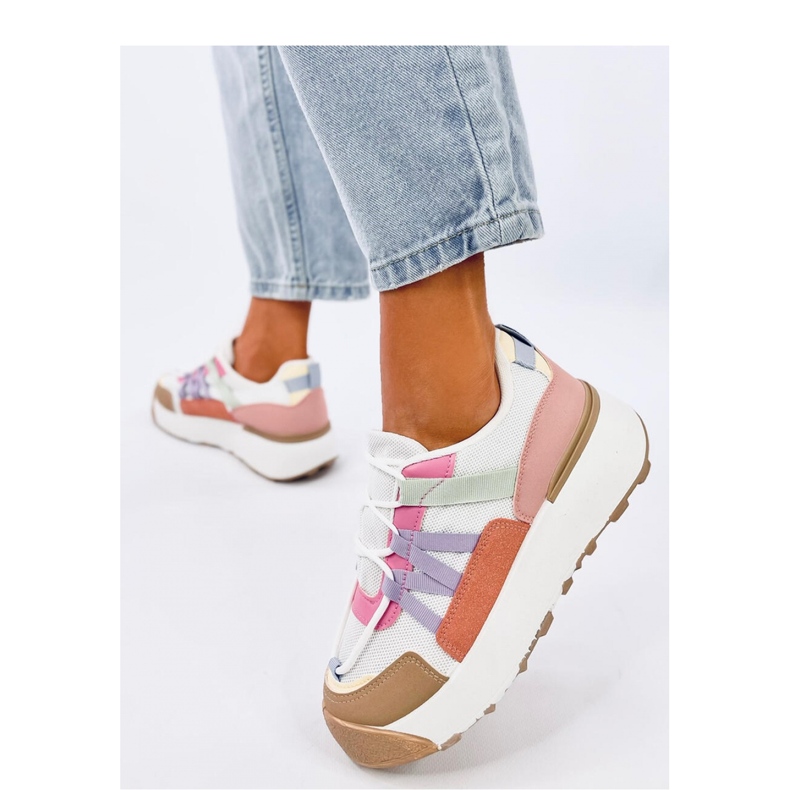 Sneakers da donna con suola alta bianca 1