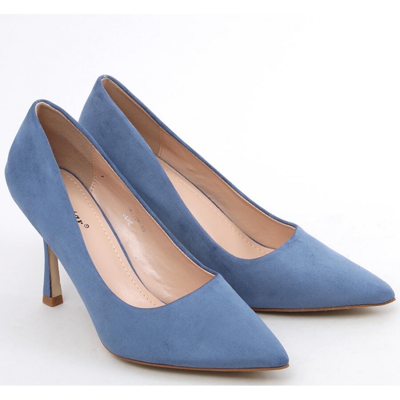 Tacchi alti da donna in camoscio blu 1