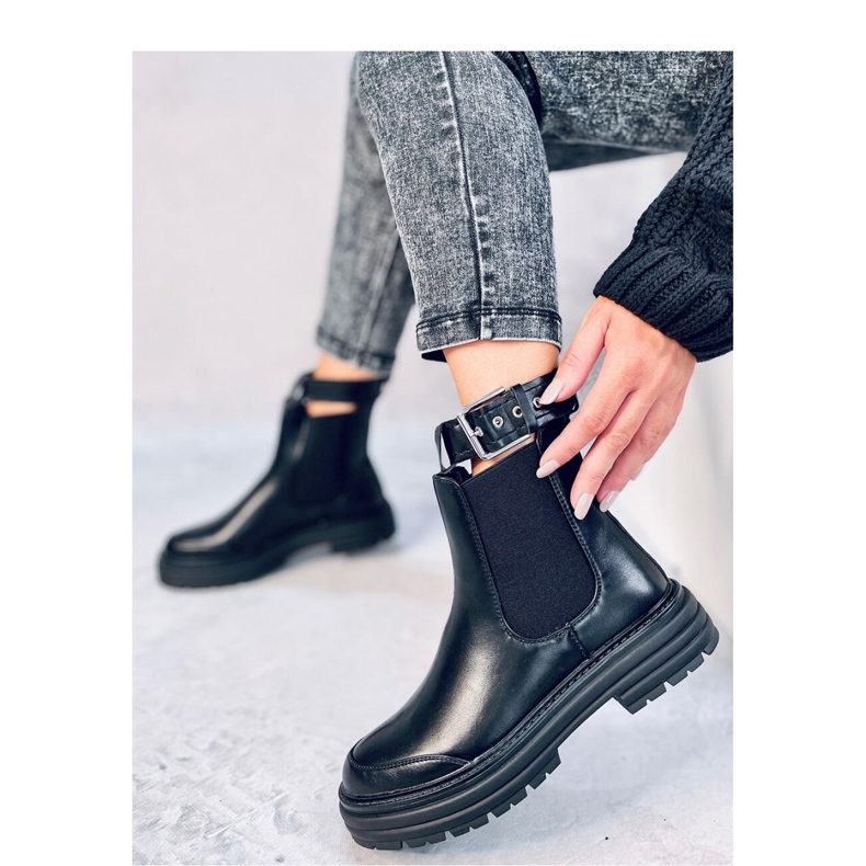 Stivaletti Chelsea da donna Stoke Black Pu - Inello nero 2