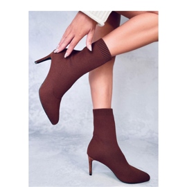 Donatella Stivali stiletto calzino marroni - Inello marrone 1