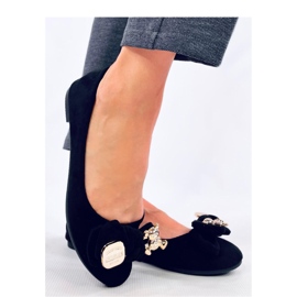 Ballerine in camoscio nero con orsetto 2