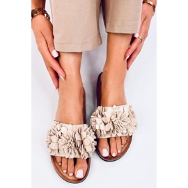 Sandalo infradito in sughero con fiori Sebill Beige - Inello 1