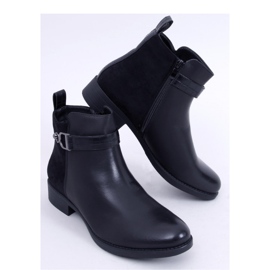 Stivaletti Chelsea da donna in camoscio fiore Amil Nero - Inello 1