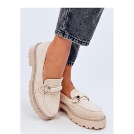 Mocassini Shady in camoscio beige con suola alta - Inello 1