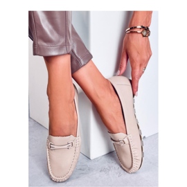 Mocassini classici con inserto in pelle Debell Beige - Inello 1