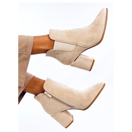 Stivaletti Croix Beige con tacco alto e punta smussata - Inello 1
