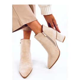 Stivaletti Croix Beige con tacco alto e punta smussata - Inello 2