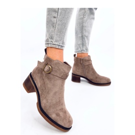 Stivaletti Duncans Khaki con tacco basso - Inello beige 2