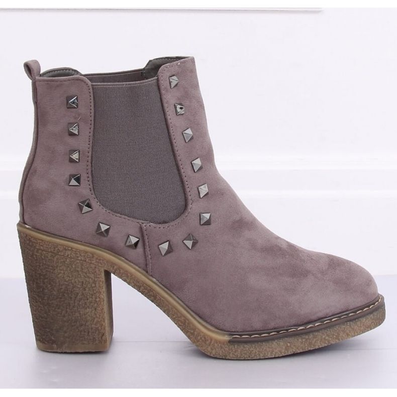 Hidalgo Stivaletti grigi con tacco largo - Inello grigio 1