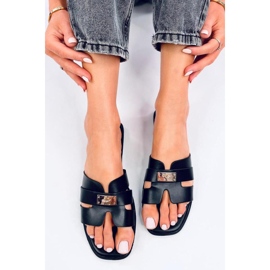 Sandalo infradito da donna Daudi Nero - Inello 1