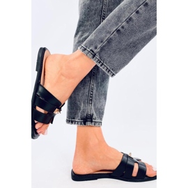 Sandalo infradito da donna Daudi Nero - Inello 2