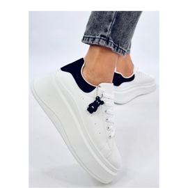 Liezel sneakers con zeppa BIANCO/NERO con pendente - Inello 2