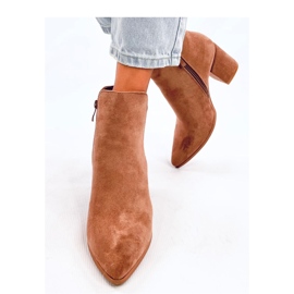 Stivaletti con tacco alto Croix Khaki e punta smussata - Inello marrone 2