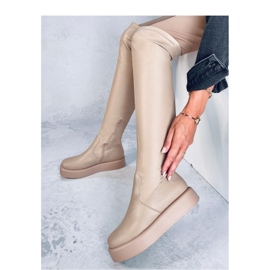 Baird Stivali sopra il ginocchio beige con suola spessa - Inello 2