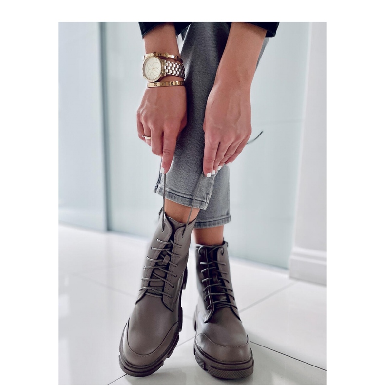 Stivaletti stringati Coley Olive - Inello verde 1