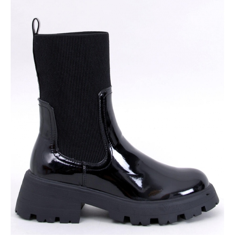 Batson Stivaletti Chelsea laccati neri - Inello nero 1