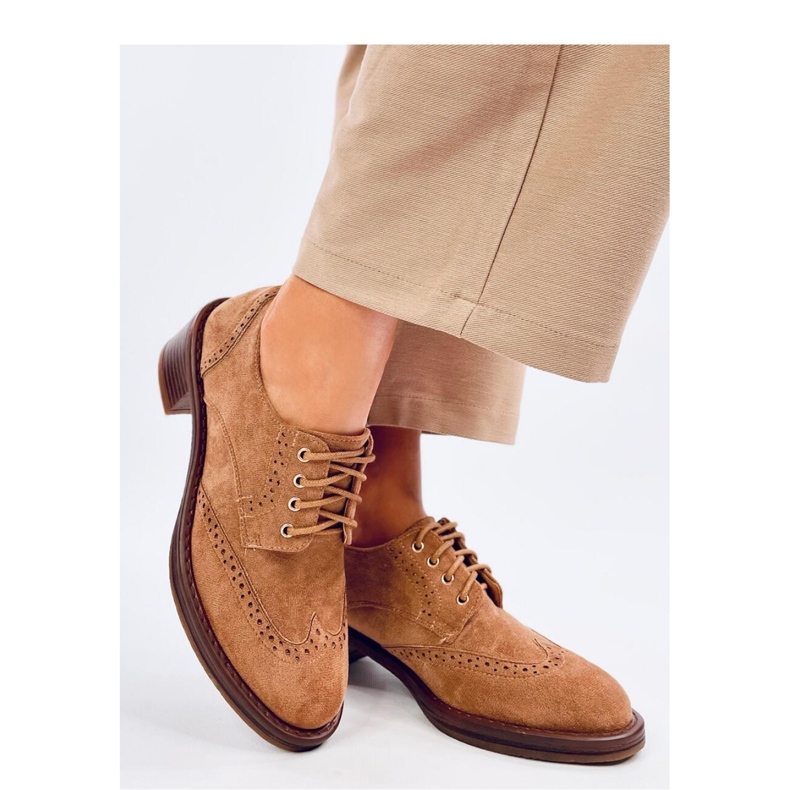Mocassini con tacco Vedra Camel - Inello marrone 1