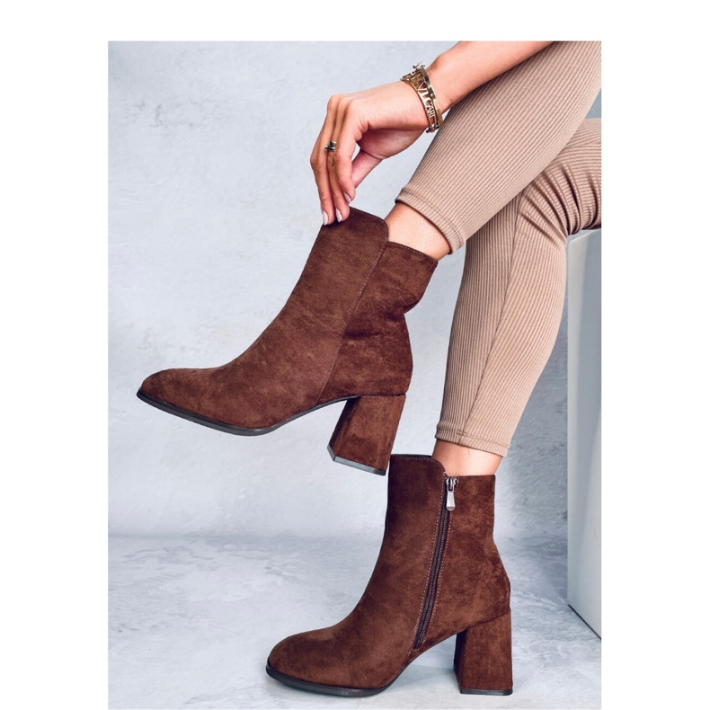 Stivaletti lisci con tacco alto Weish Brown - Inello marrone 2