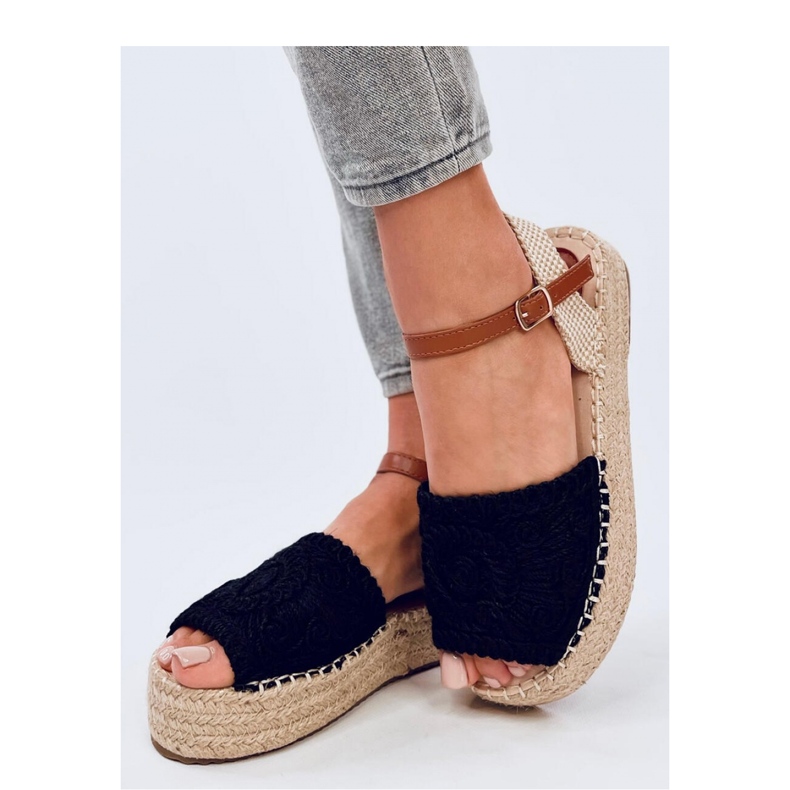 Boho Ingram Sandali espadrillas neri - Inello nero 1