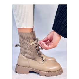 Stivaletti con tomaia in maglia Tierr Khaki - Inello marrone 1