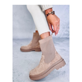 Stivaletti Chelsea Joyner Khaki con tomaia elastica - Inello beige 2
