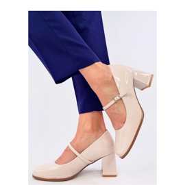 Mary Jane Valonis Décolleté beige con tacco - Inello 1