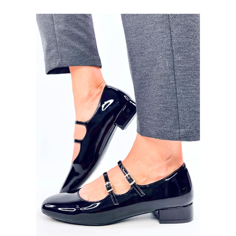 Ballerine con tacco alto e cinturini Corigan Nero - Inello 2