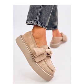 Tempelton Mocassini in camoscio color kaki con fiocco - Inello beige 1