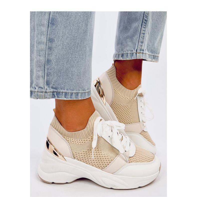 Sneakers con zeppa Davis Beige - Inello 1
