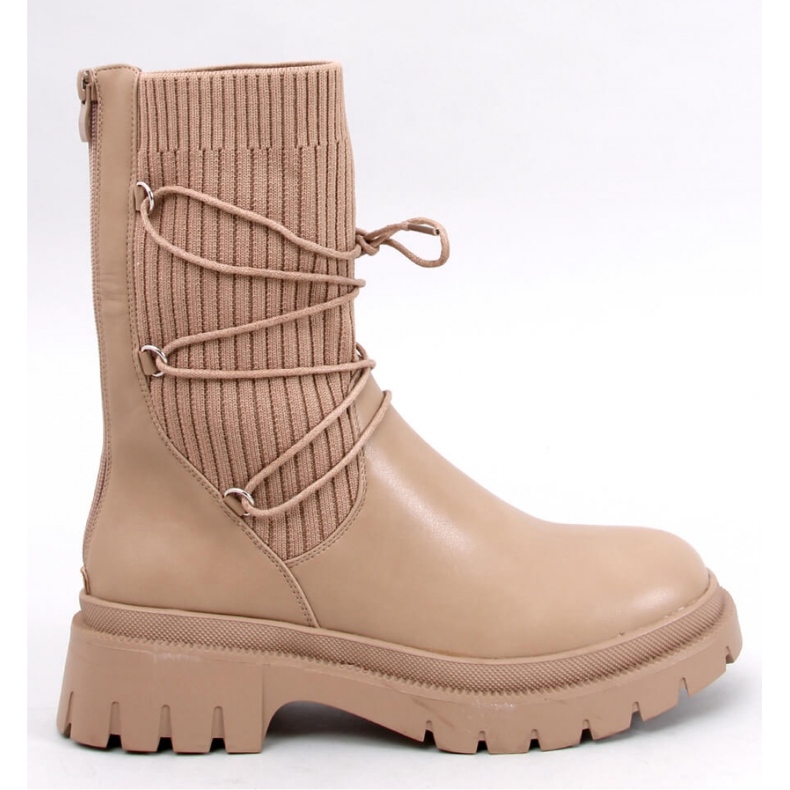 Stivaletti calzino Willet Khaki - Inello beige 1