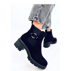 Airon Stivaletti Chelsea neri con tacco basso - Inello nero 2