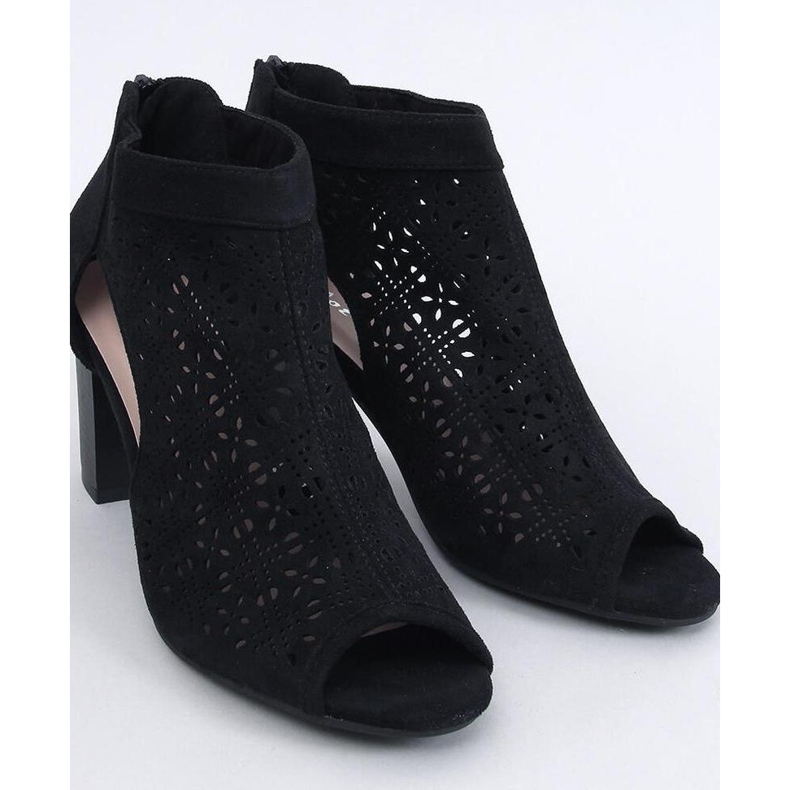 Stivaletti open toe traforati Pierre Black - Inello nero 1