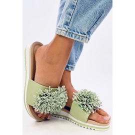 Sandalo con zeppa con fiori Ragnes Light Green - Inello verde 1