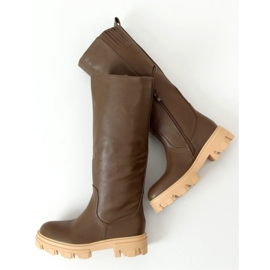 Stivali Khaki QT21P Army Green con suola spessa - Inello verde 1