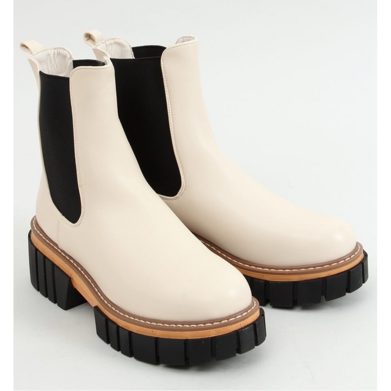 Stivaletti Chelsea color crema da donna NS228P Beige - Inello 1