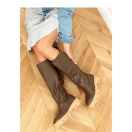Stivali Khaki QT21P Army Green con suola spessa - Inello verde 2