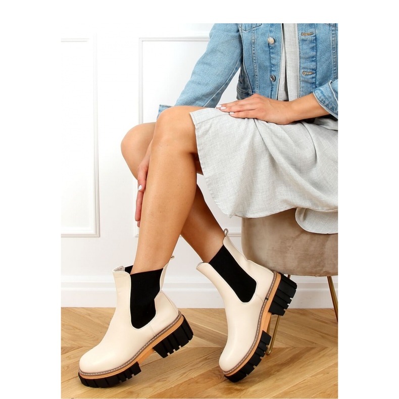 Stivaletti Chelsea color crema da donna NS228P Beige - Inello 2
