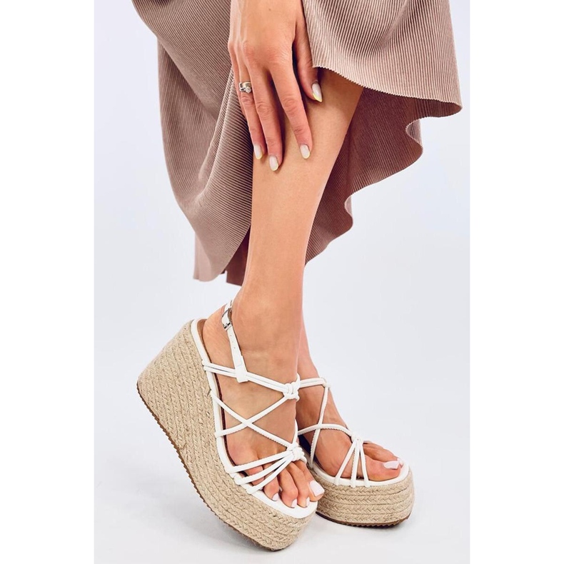 Pascai Sandali espadrillas con zeppa bianchi - Inello bianca 1
