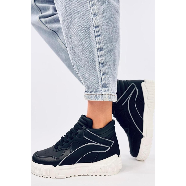 Gahine Scarpe da ginnastica alte nere - Inello nero 1