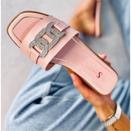 Sandalo infradito Mille Pink con strass - Inello rosa 1