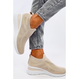 Bayol Sneakers con zeppa a calzino beige - Inello 2