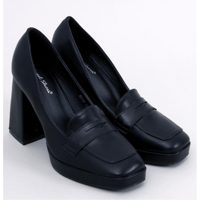 Entee Mocassini neri con tacco - Inello nero 1