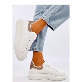Sneakers Parkss BIANCO/ORO con plateau e strass - Inello 1