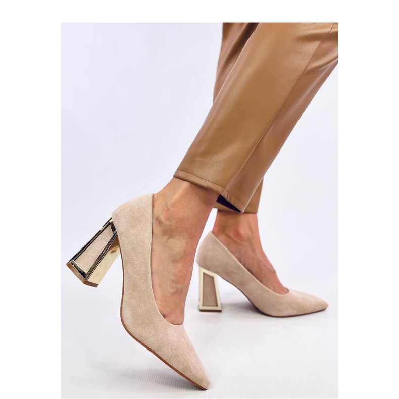 Constie Décolleté geometriche beige con tacco alto - Inello 1